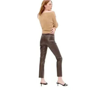 GAP Vintage Slim High Rise Faux Leather Pants Espresso Brown Size 30/10R